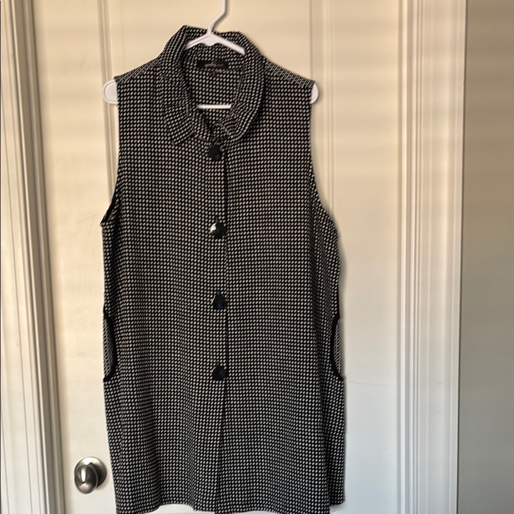 Elegant Black and White Sleeveless Dress (or Jumper) Sz XL